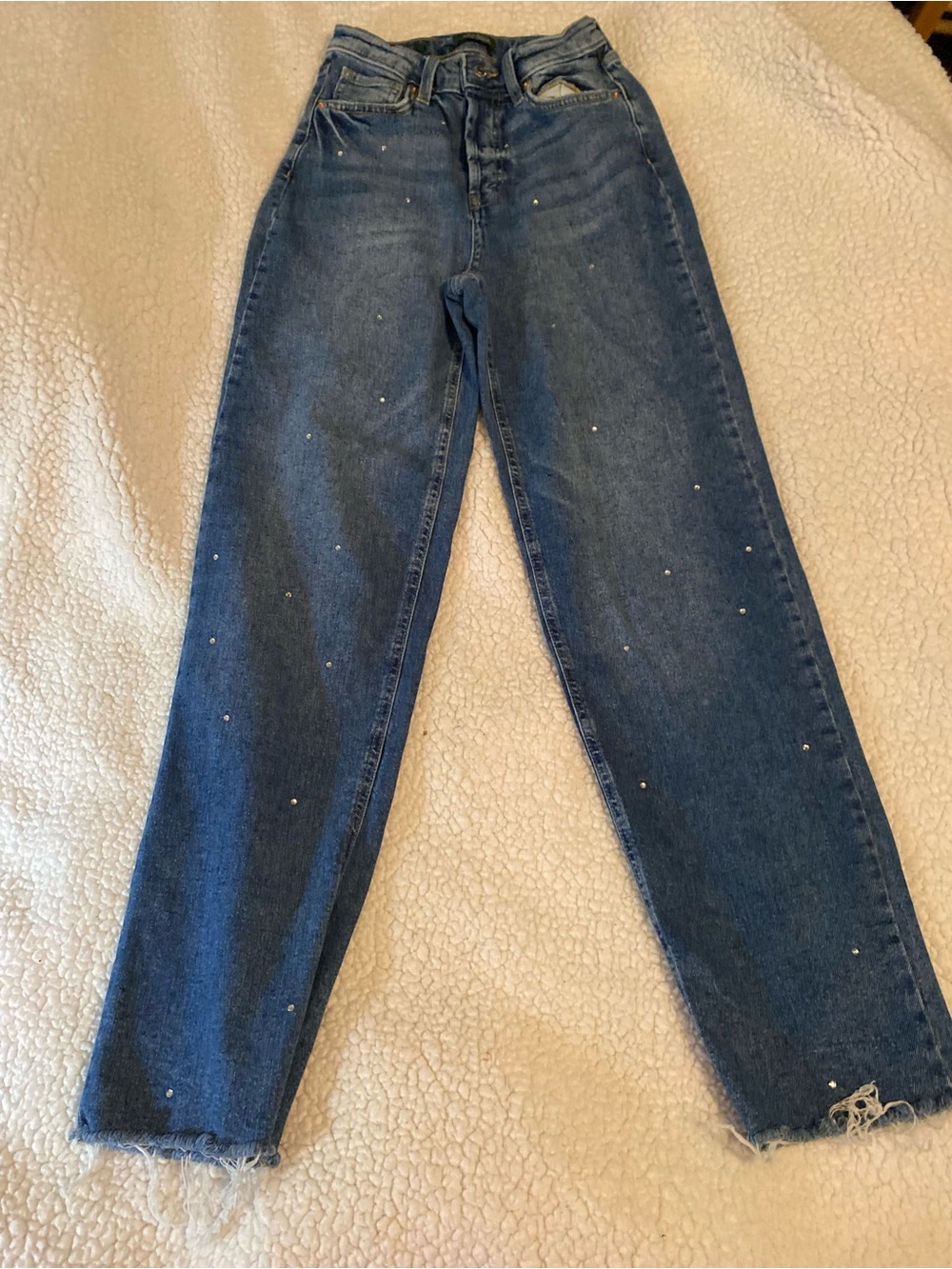 Wild  Fable Straight-Leg Dark Blue Jeans with Subtle Stud Detailing